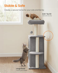 Feandrea arbre-chat tissu plush: douceur moelleuse pour siestes.