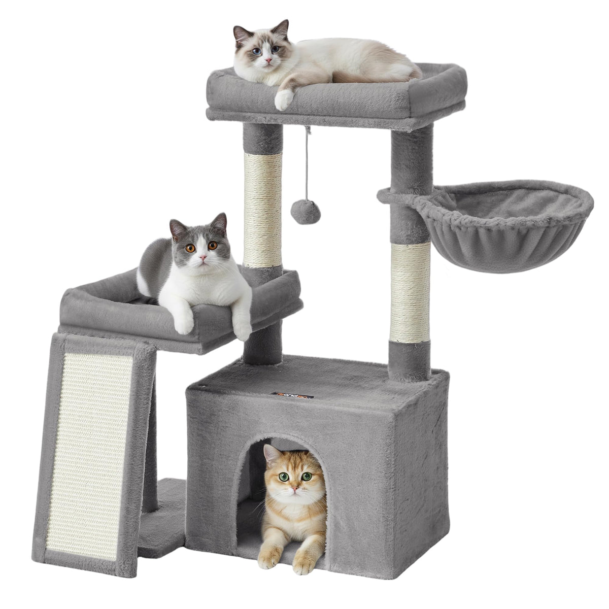 Feandrea Arbre à chat tour multi-postes, zones de repos variées pour chats.