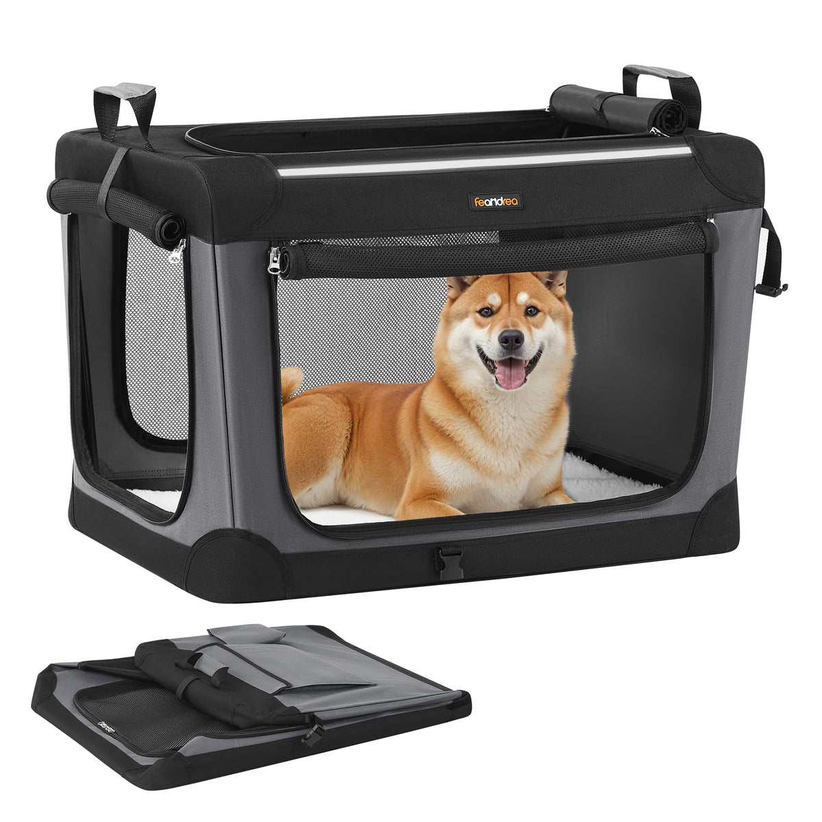 Feandrea cage-chien-repliable 30-pouces, rangement rapide et pratique.