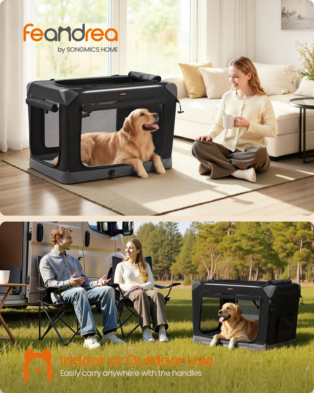 Feandrea caisse pliable avec quatre portes mesh pour une excellente ventilation.