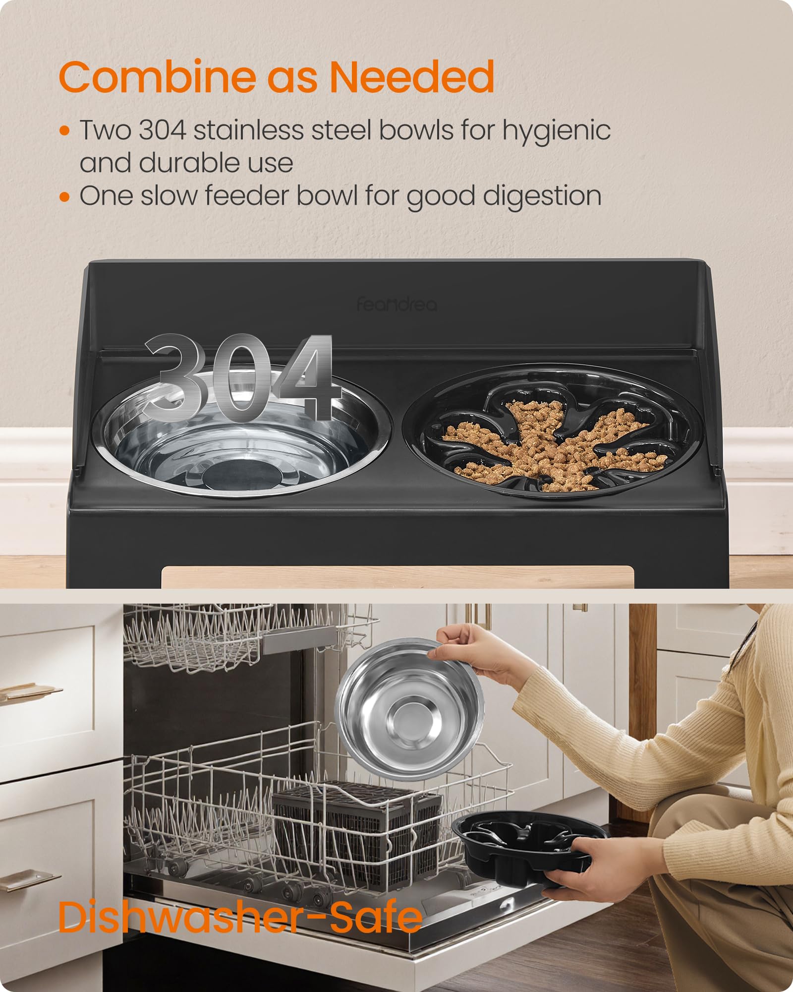 Feandrea – bols inox 304 durables et faciles à nettoyer.