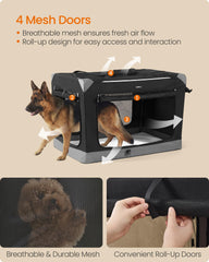 Feandrea cage chien pliable poignée de déplacement pratique