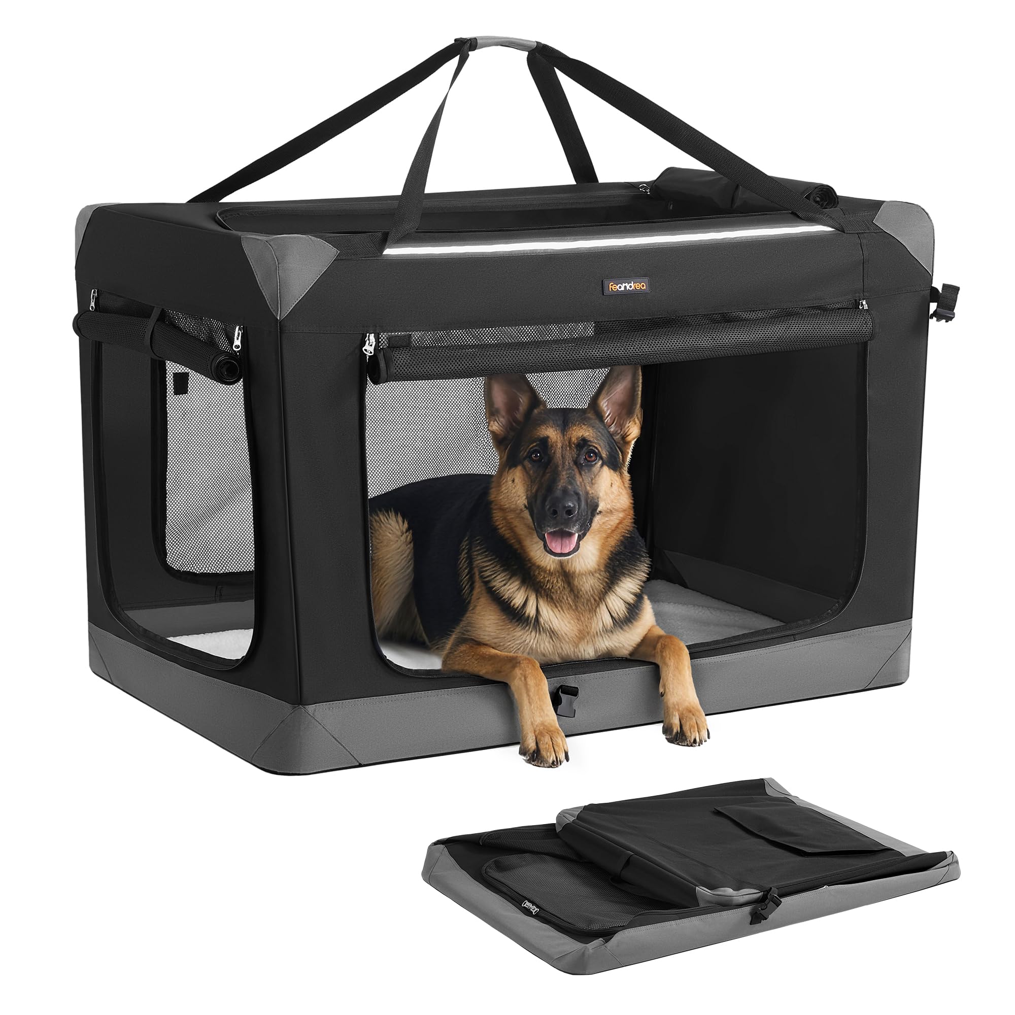 Feandrea cage chien pliable porte maille avant pour ventilation accrue