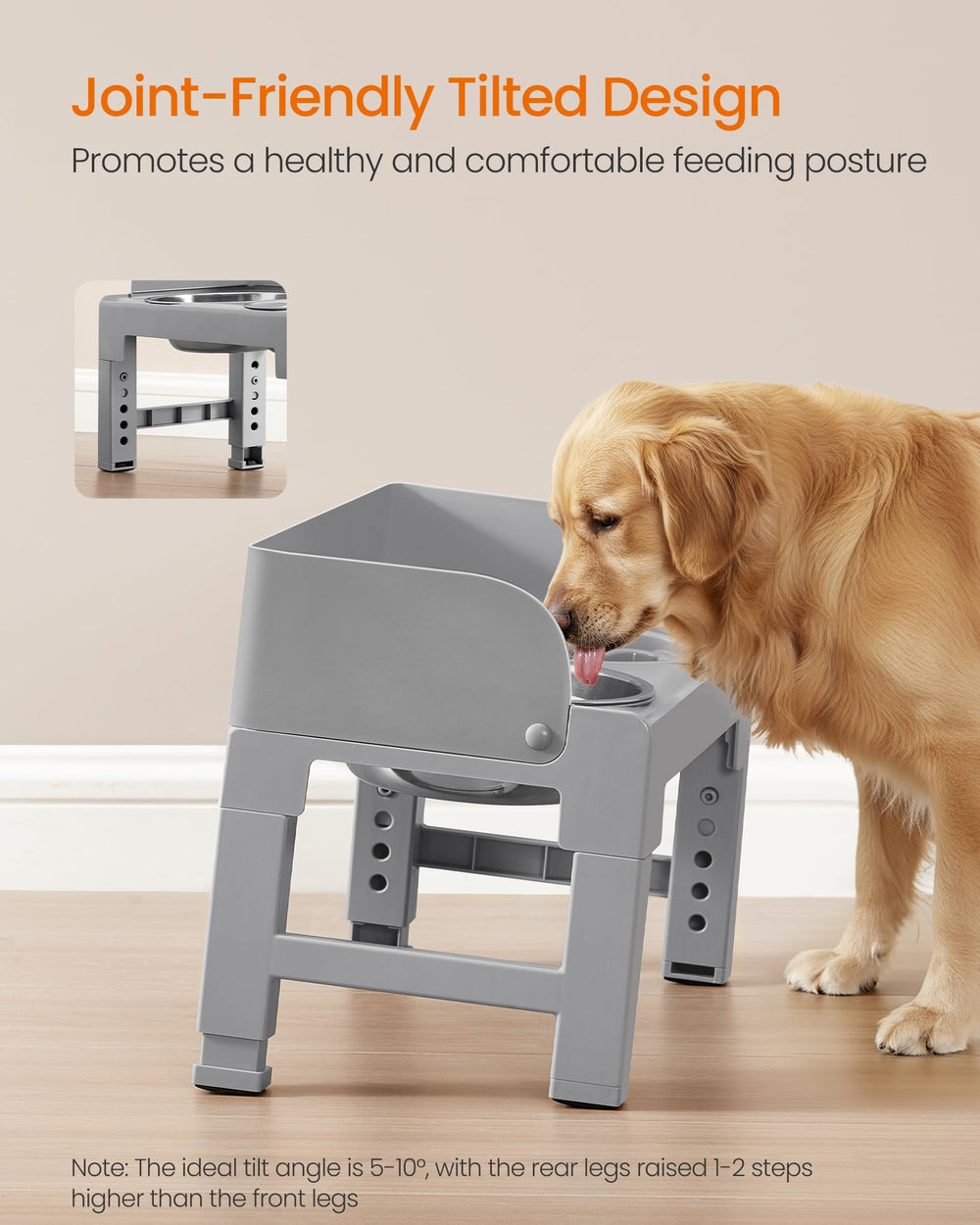 Feandrea design incliné 5-10 degrés soulage les articulations.