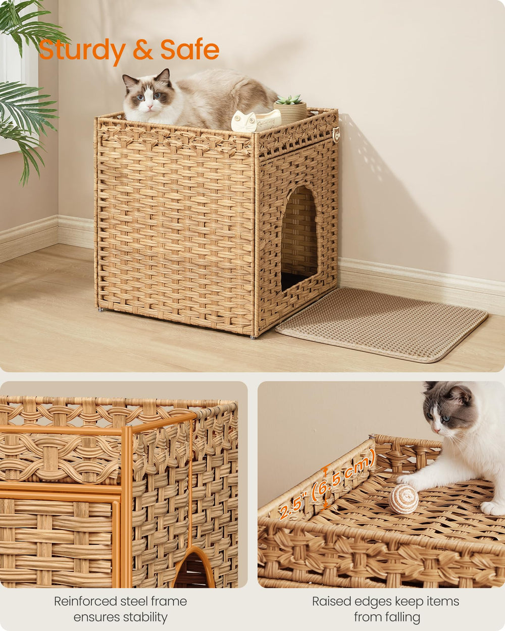 Feandrea intimité-litière boho: espace privé et lumineux pour votre chat.