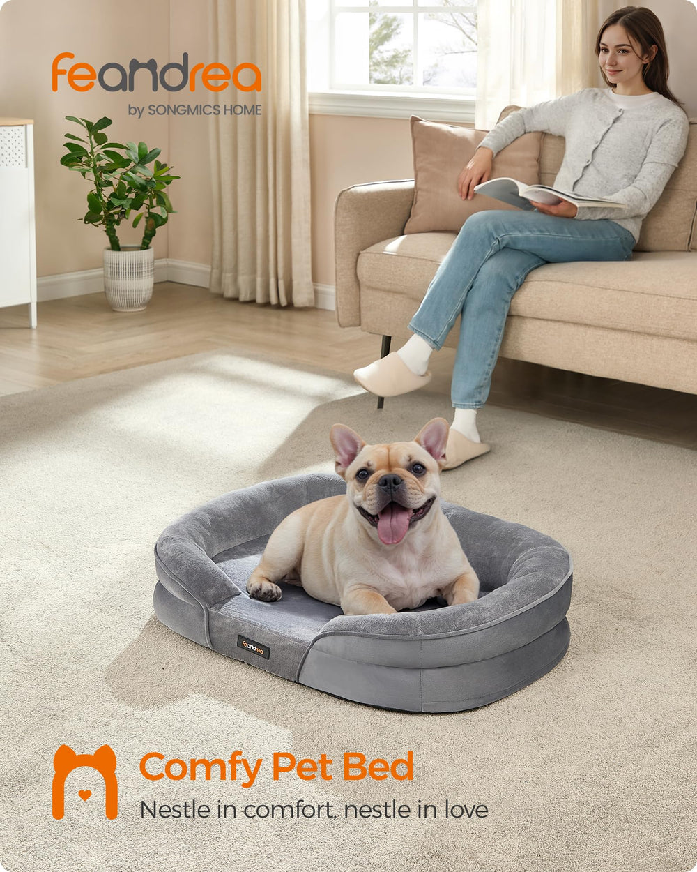 Feandrea lit-chien epaisseur mousse nid-dabeille pour un repos profond.