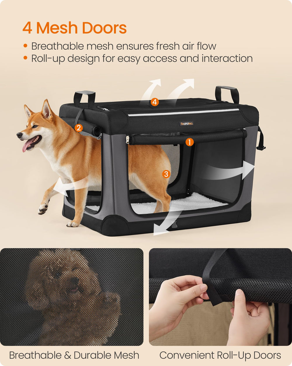 Feandrea matelas-sherpa-doux, confort moelleux pour repos du chien.