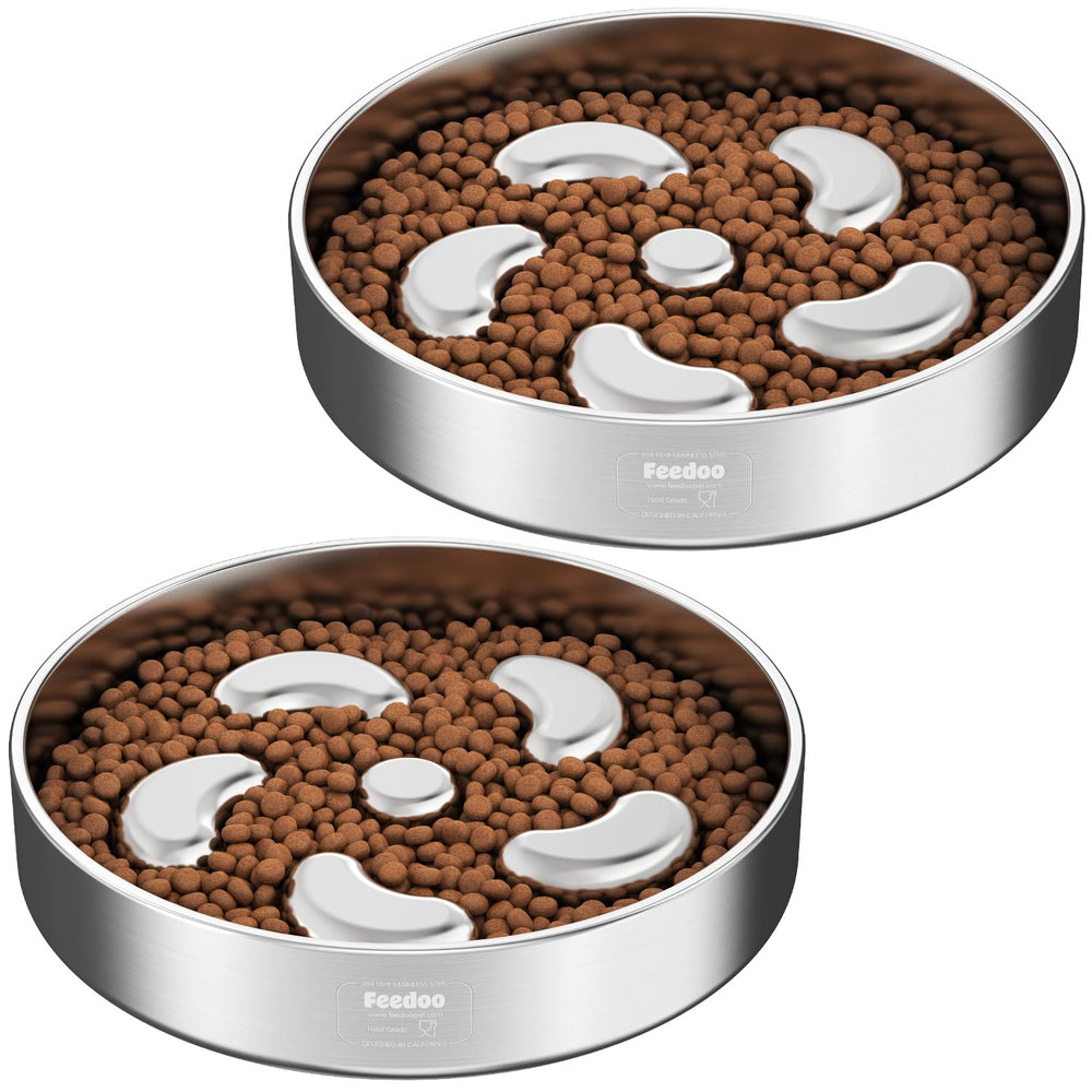 Feedoo bol ralentisseur design floral, idéal pour ralentir l'alimentation.