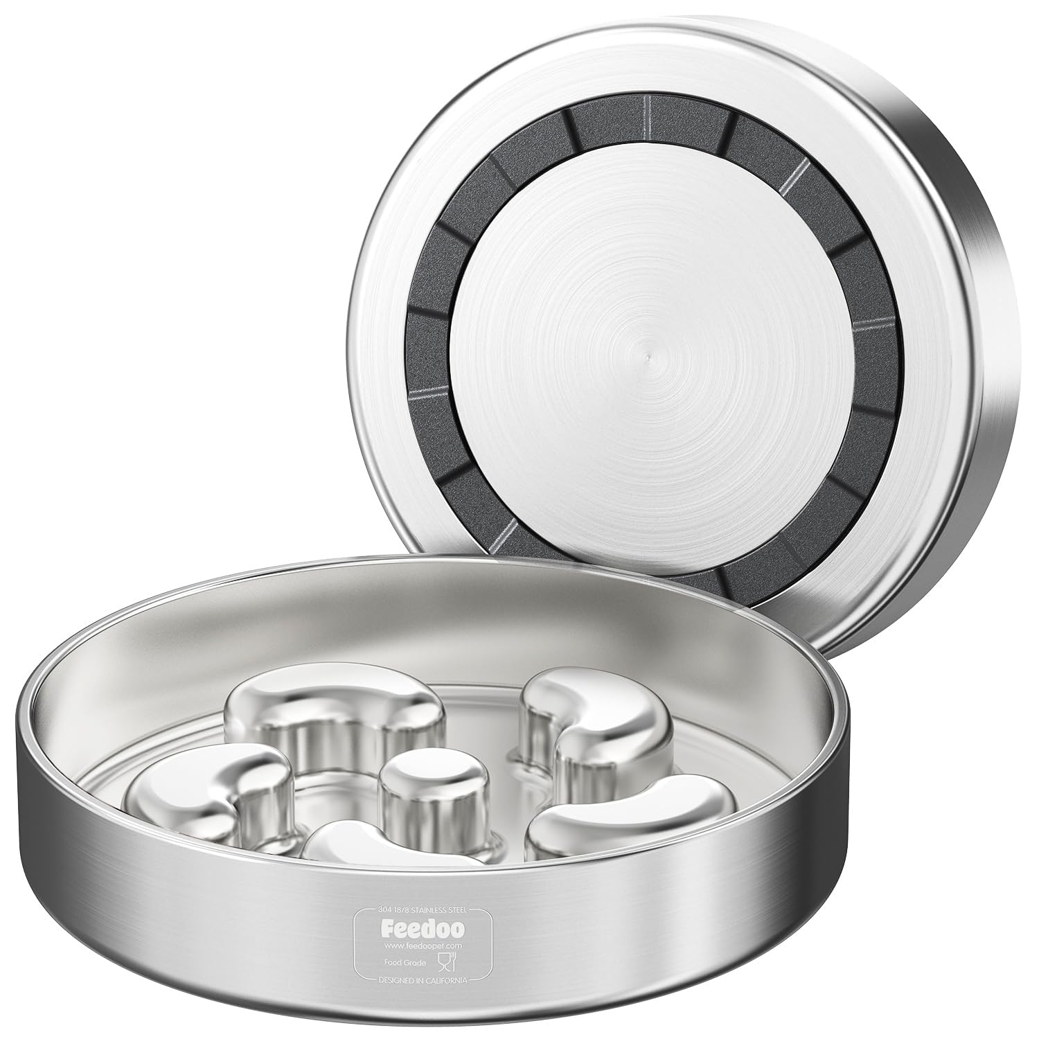 Bol Feedoo ralentisseur forme fleur pour ralentir l'ingestion et favoriser une pause.