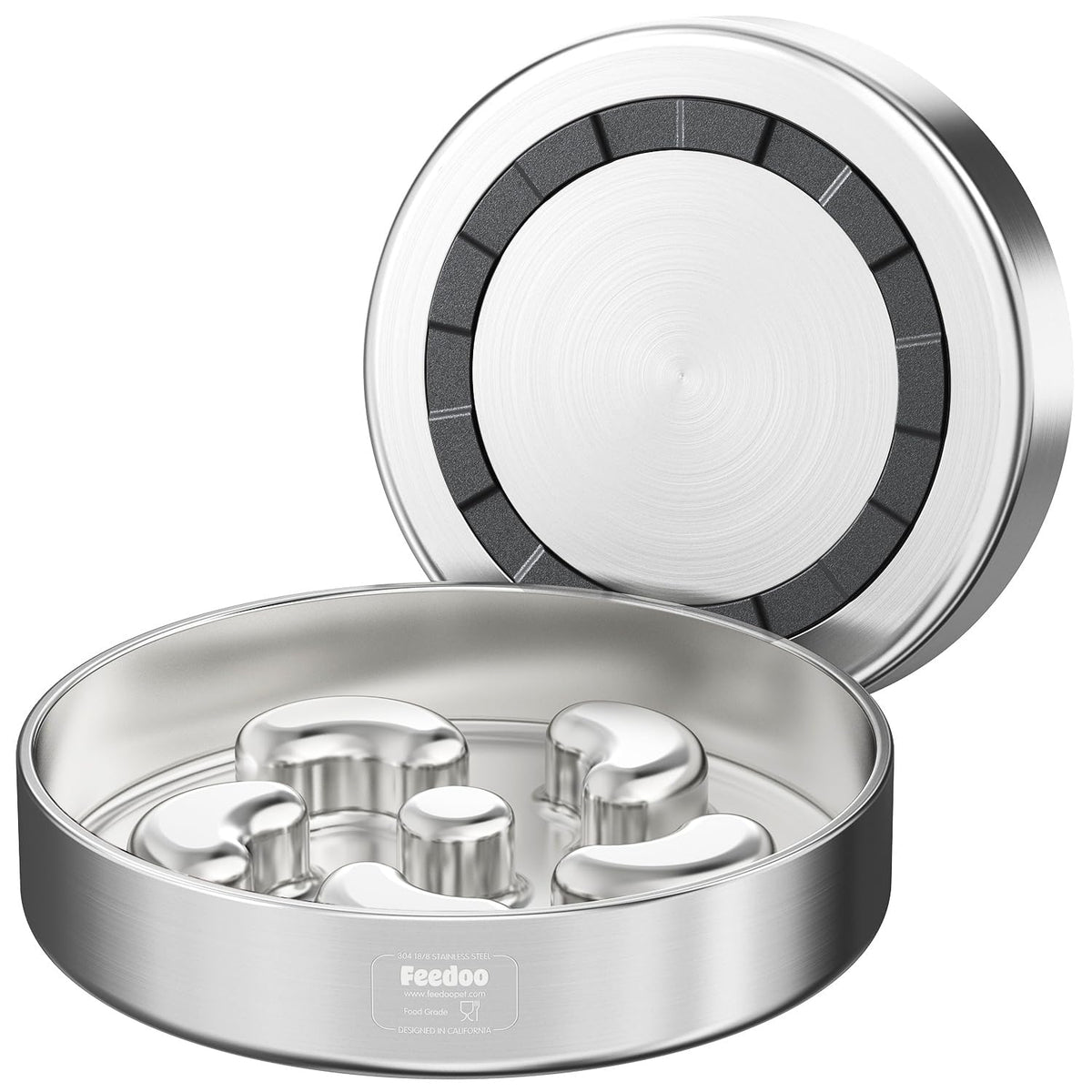 Bol Feedoo ralentisseur forme fleur pour ralentir l'ingestion et favoriser une pause.