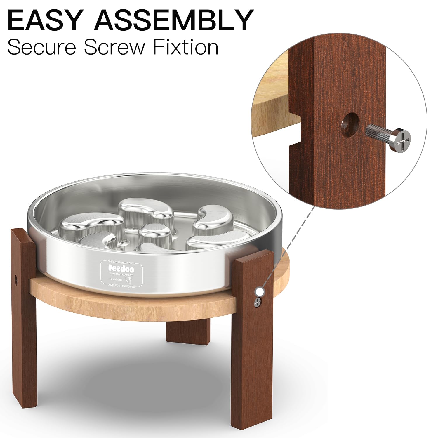 Design bois massif Feedoo, look moderne et durable.