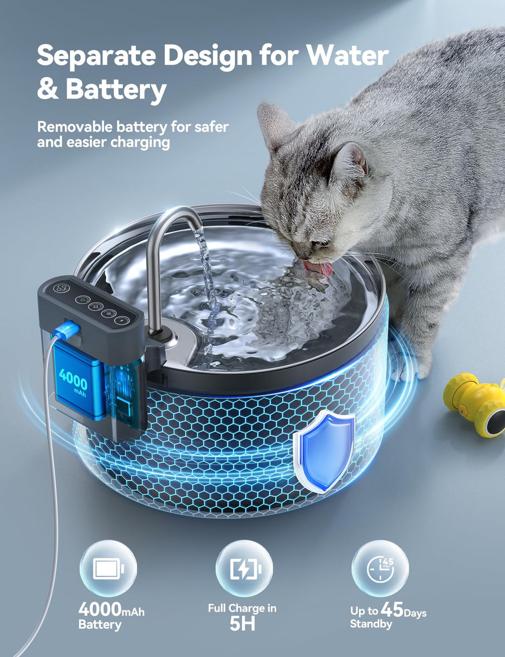 Batterie FEELNEEDY 4000mAh pour une longue autonomie sans prise.