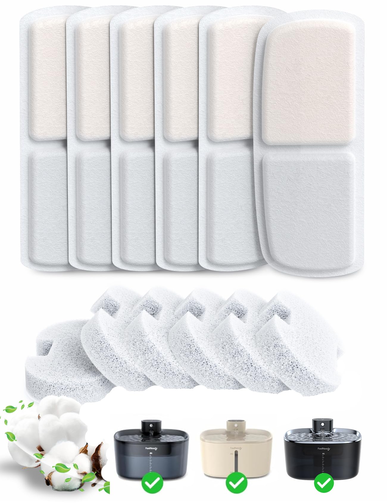 Filtre FEELNEEDY pour fontaine chat – 6 paquets, eau plus propre et fraîche