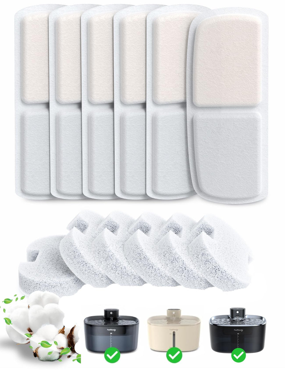 Filtre FEELNEEDY pour fontaine chat – 6 paquets, eau plus propre et fraîche
