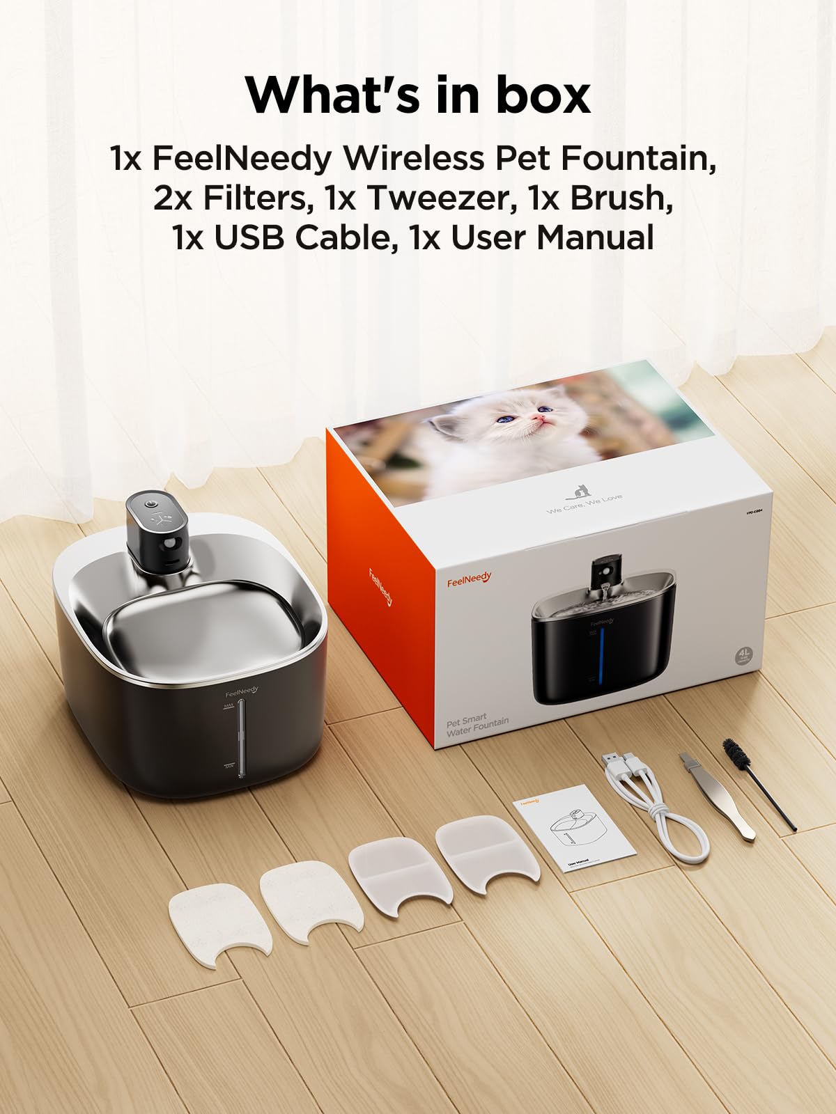 Usage quotidien FEELNEEDY fontaine, pratique pour chats et chiens.