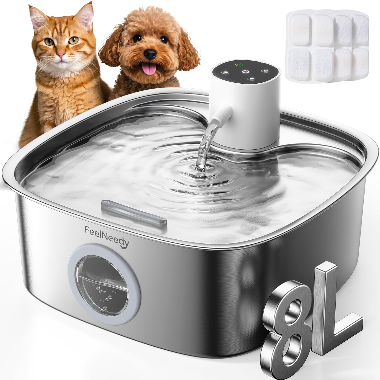 FEELNEEDY fontaine eau chien sans fil – accès libre à l’eau fraîche.