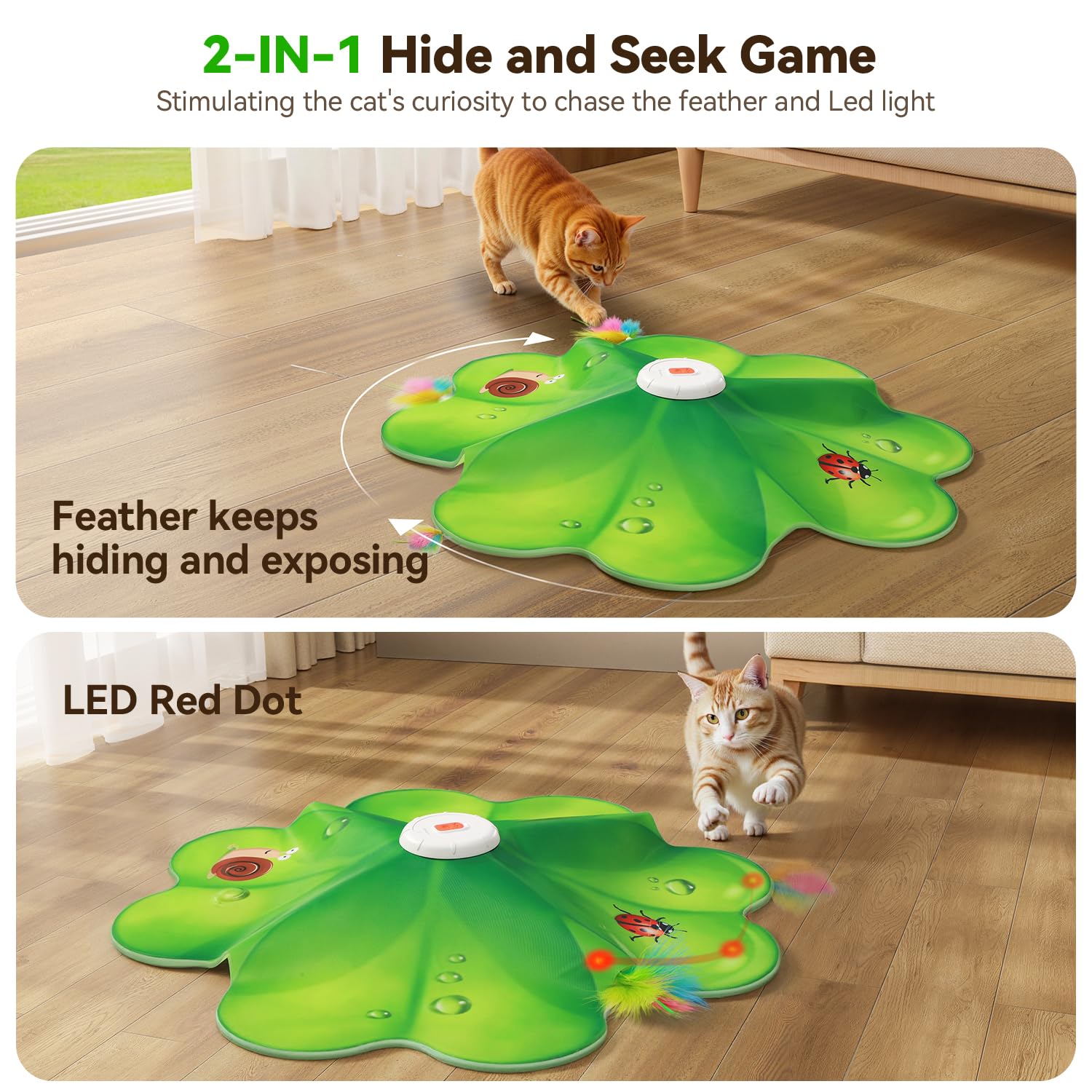 FEELNEEDY jouet cache-cache avec plumes mobiles pour stimulation et exercice.