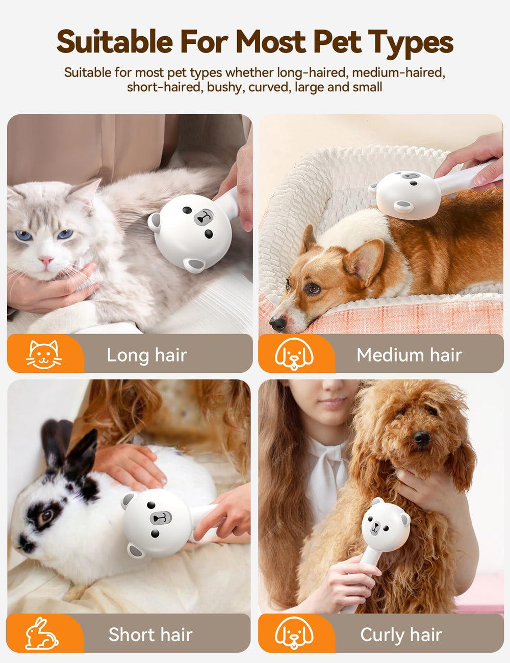 FEELNEEDY brosse-vapeur chat, design durable et usage intérieur pratique.
