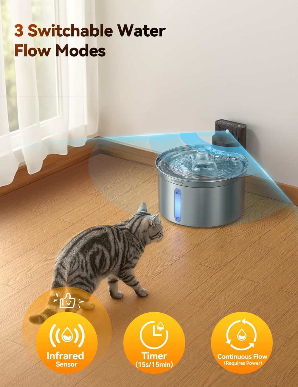 Capacité de 3,5 L FEELNEDY, remplissages moins fréquents.