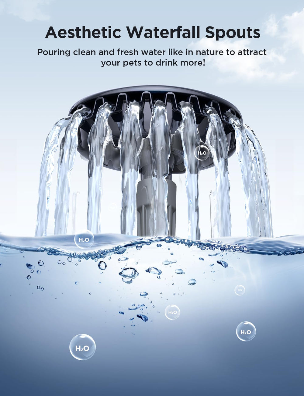 Cuve transparente FEELNEEDY permettant de vérifier le niveau d'eau.
