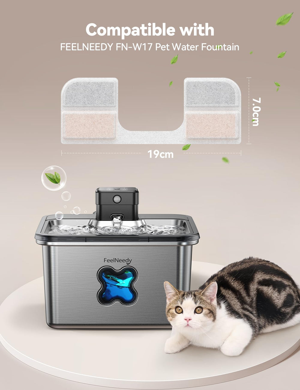 FEELNEEDY éponges de pompe, filtration fiable pour fontaine féline.