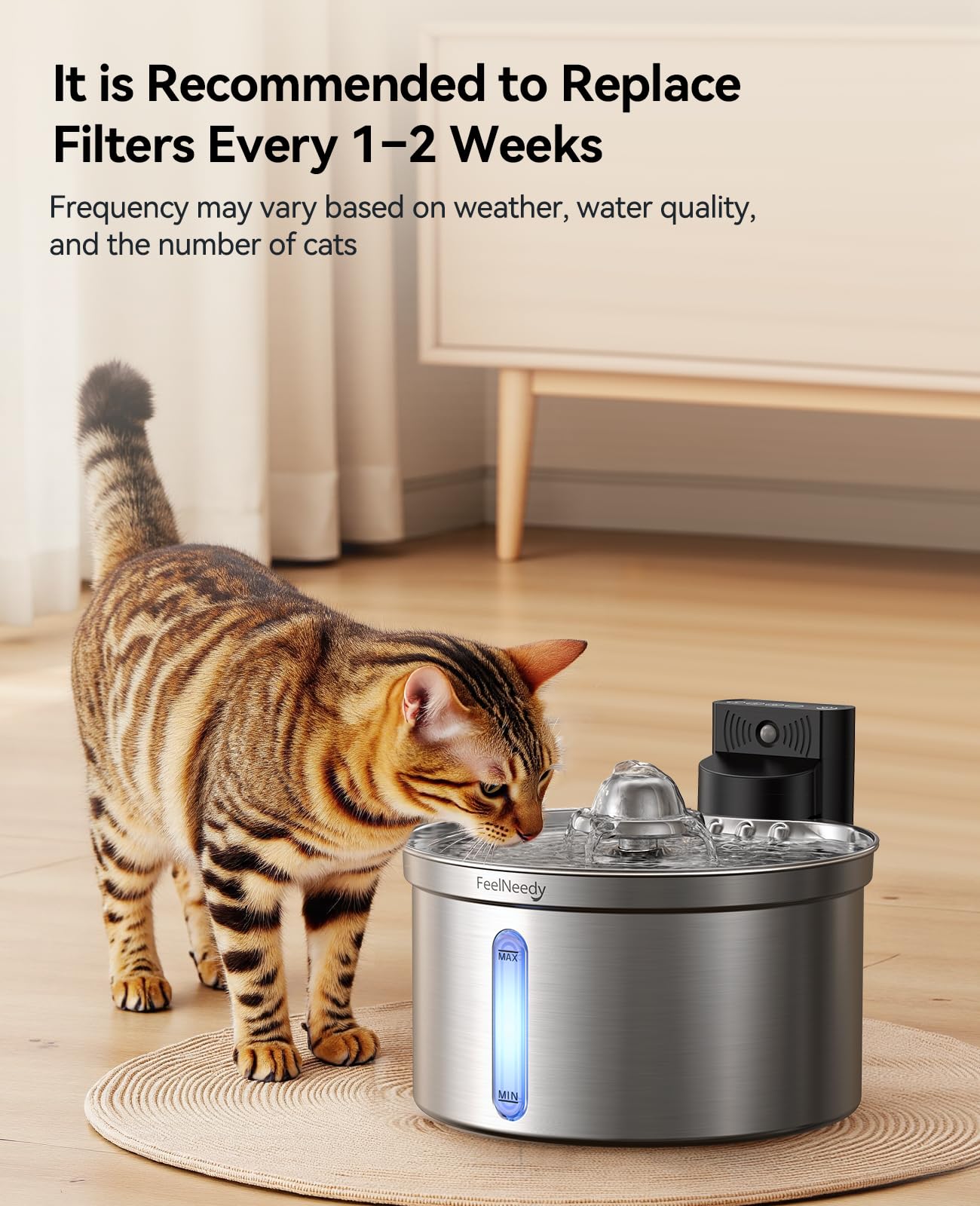 Filtration multi-couches FEELNEEDY FN-W19 – réduction odeurs et impuretés.