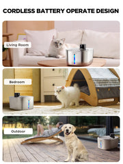 Fontaine FEELNEEDY alimentée par batterie, liberté sans prise électrique.