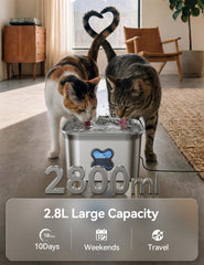 FEELNEEDY fontaine-chat-capacite-2-8l – réservoir généreux, moins de remplissages.
