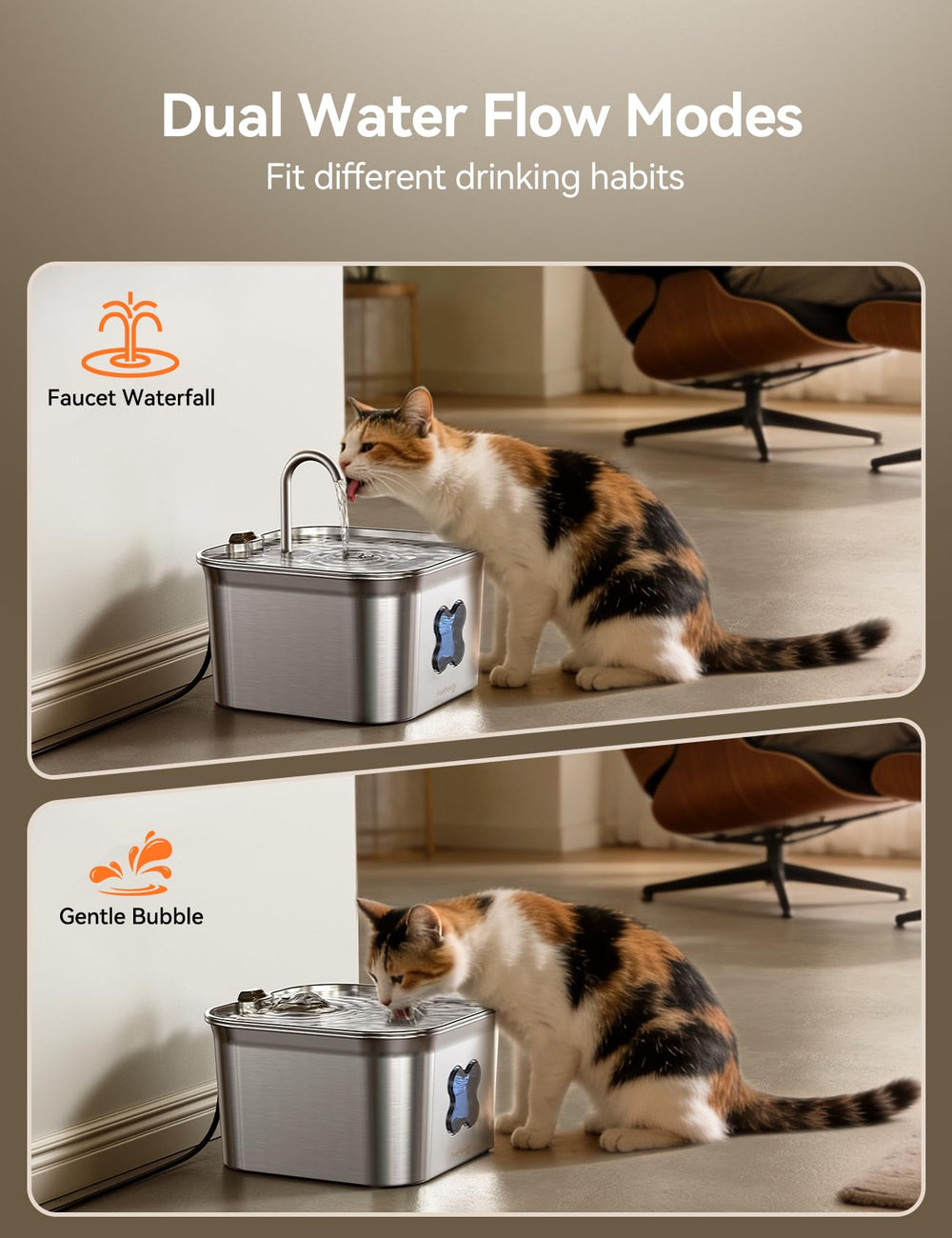 FEELNEEDY fontaine-chat-filtration-carbone-ion – impuretés réduites et goût plus frais.