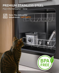 FEELNEEDY fontaine chat inox filtration 4 étapes pour eau plus propre.