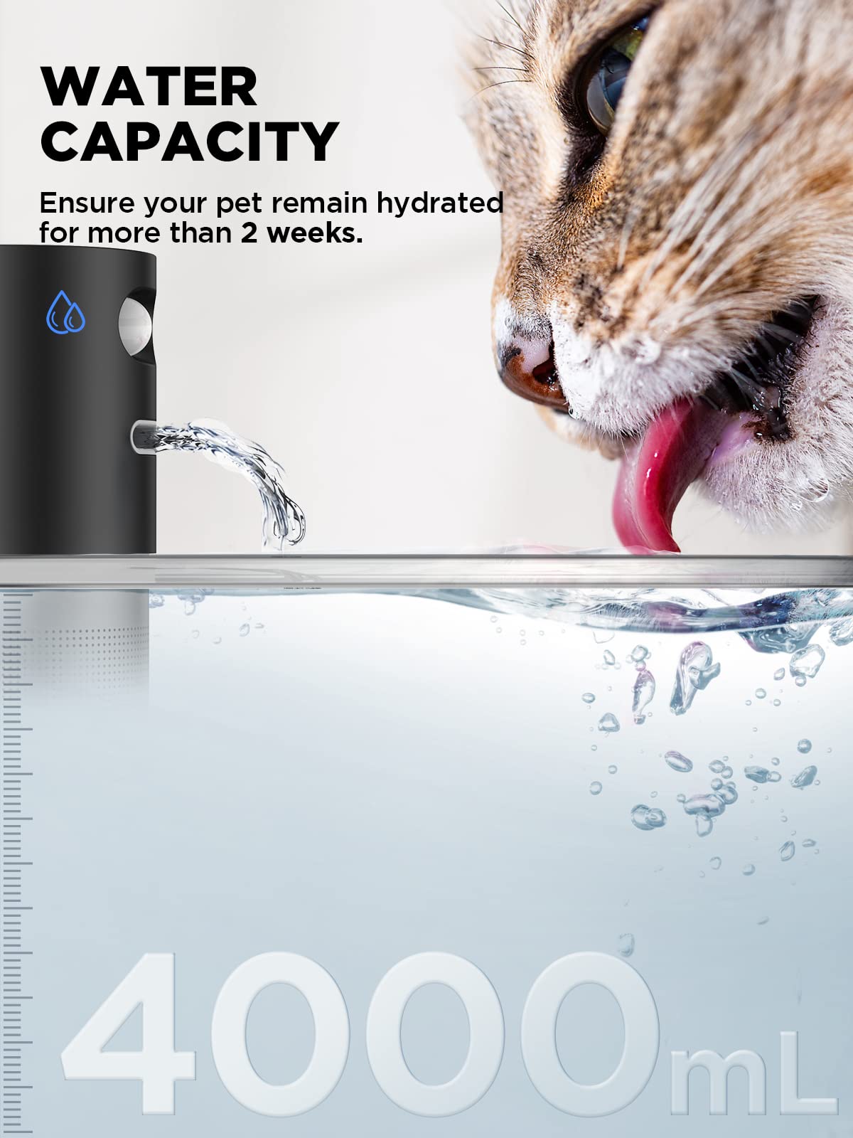 Plateau d’eau FEELNEEDY 210 ml, accès facile pour tous les animaux.