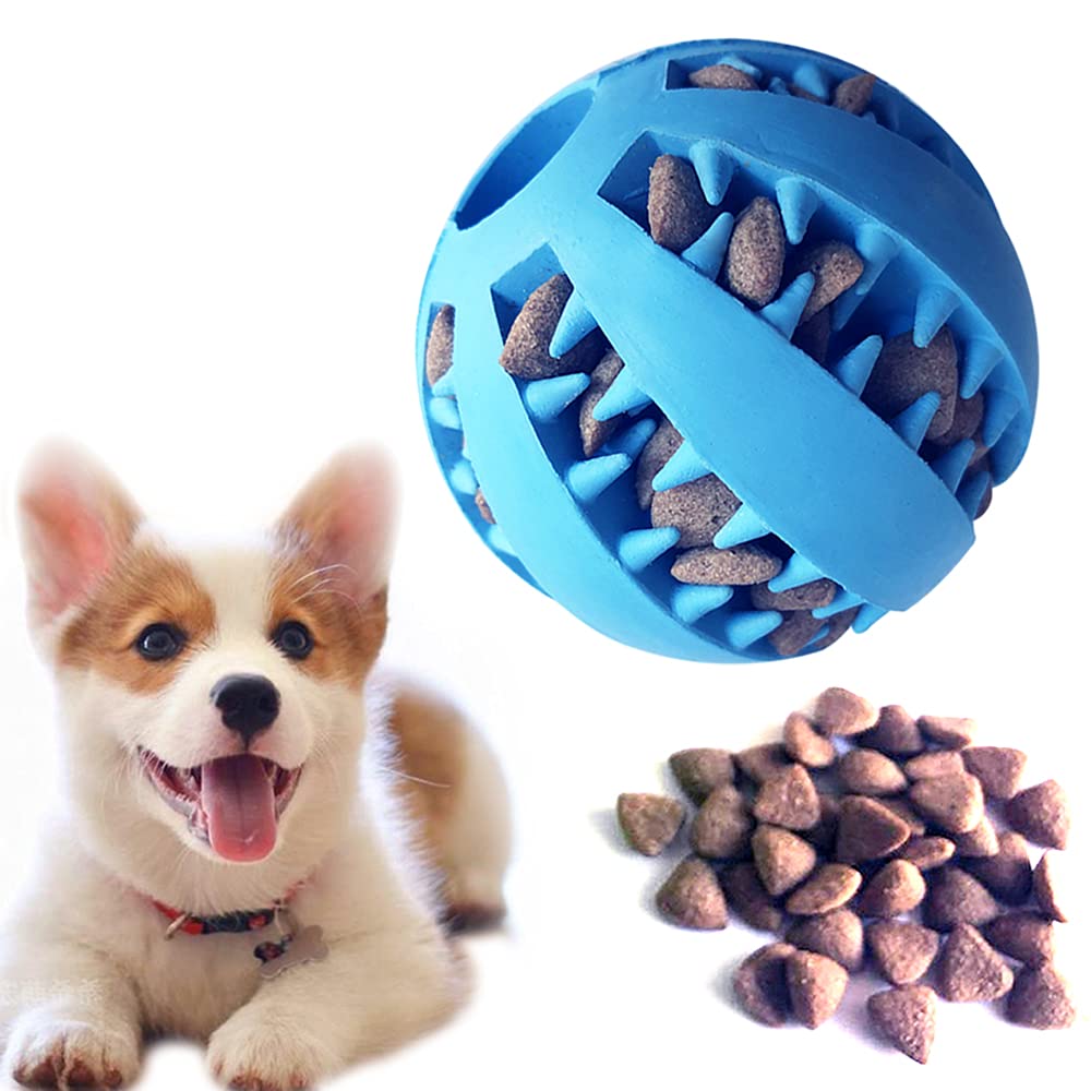 Balle gourmande Feixun bleue stimule l'appétit canin avec friandise intégrée