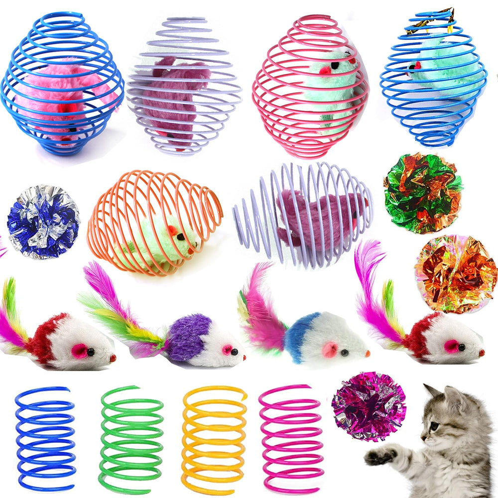 Fejapa balles ressort métallique pour chat, stimulation naturelle et jeu interactif à l'intérieur.