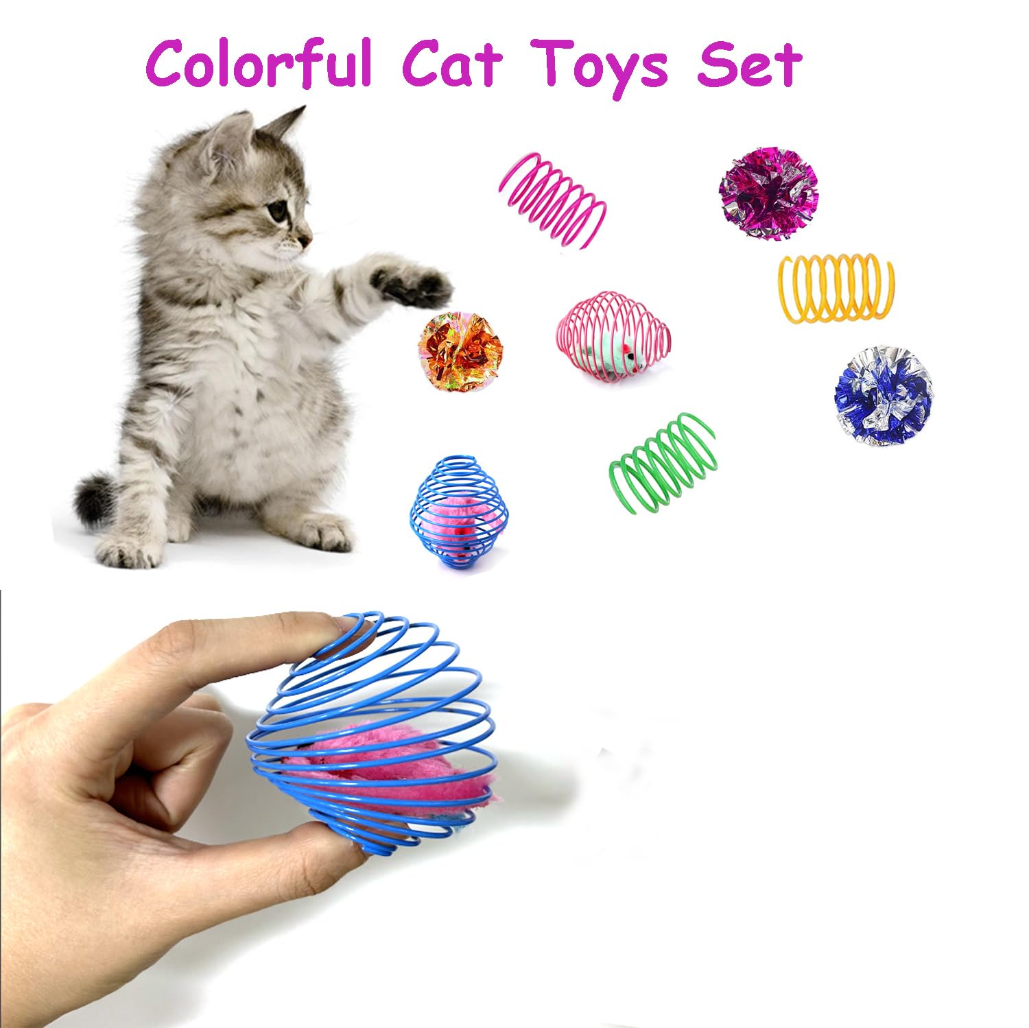 Fejapa paquet de 18 jouets pour chat, variété et divertissement.