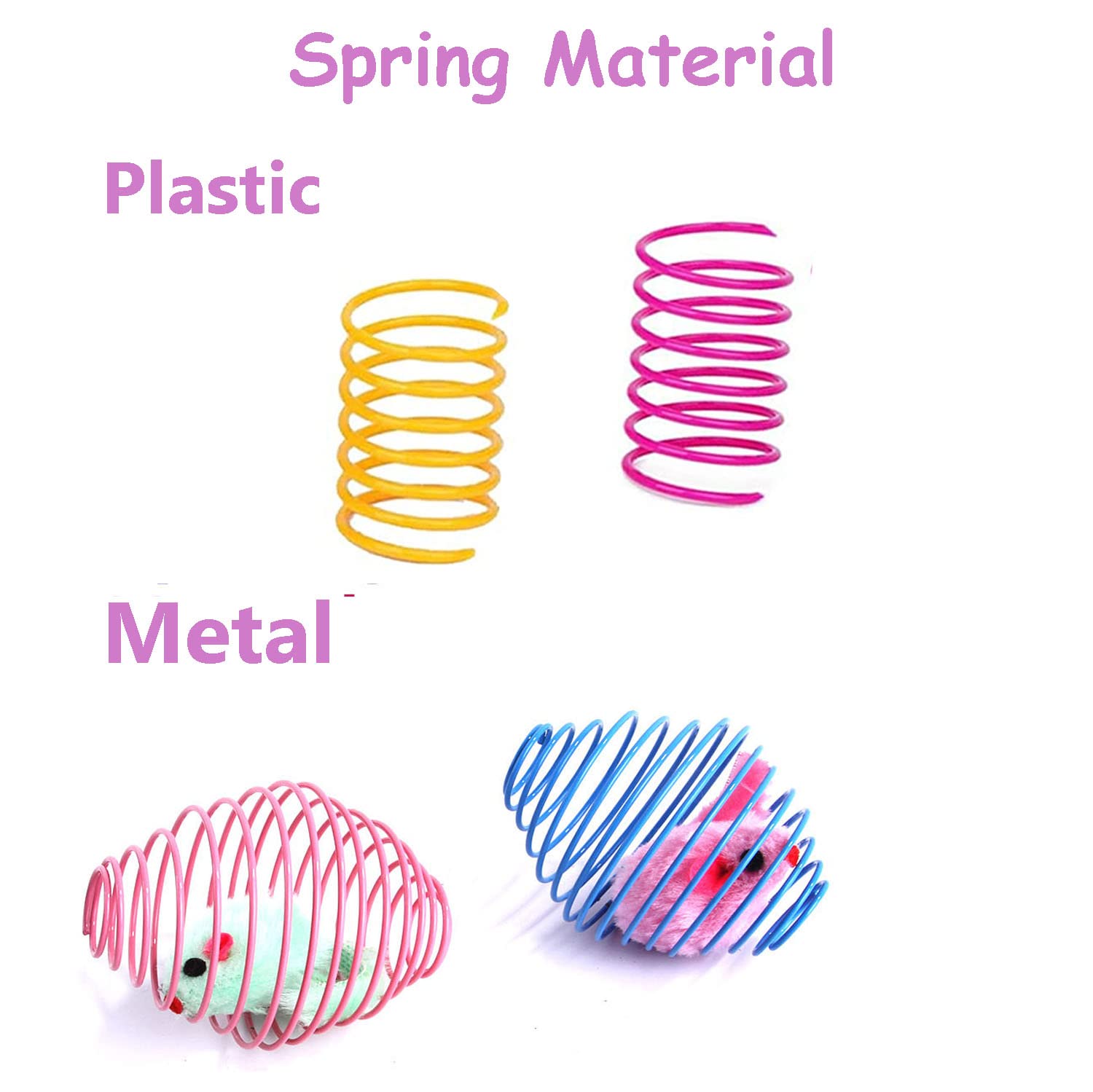 Fejapa spirales plastiques pour chat, lancer et poursuite dynamiques.