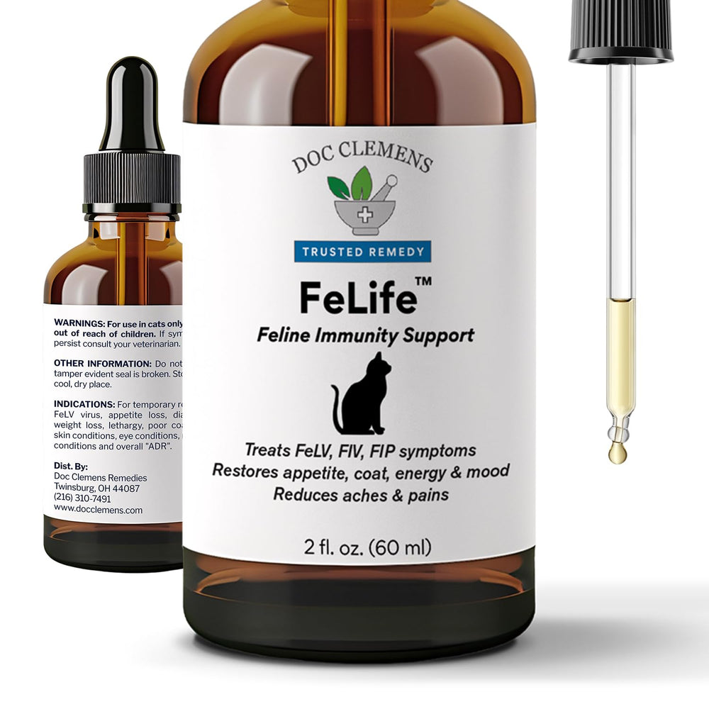 DOC CLEMENS Felife, bouteille immunité chat, soutien potentiel de vitalité.