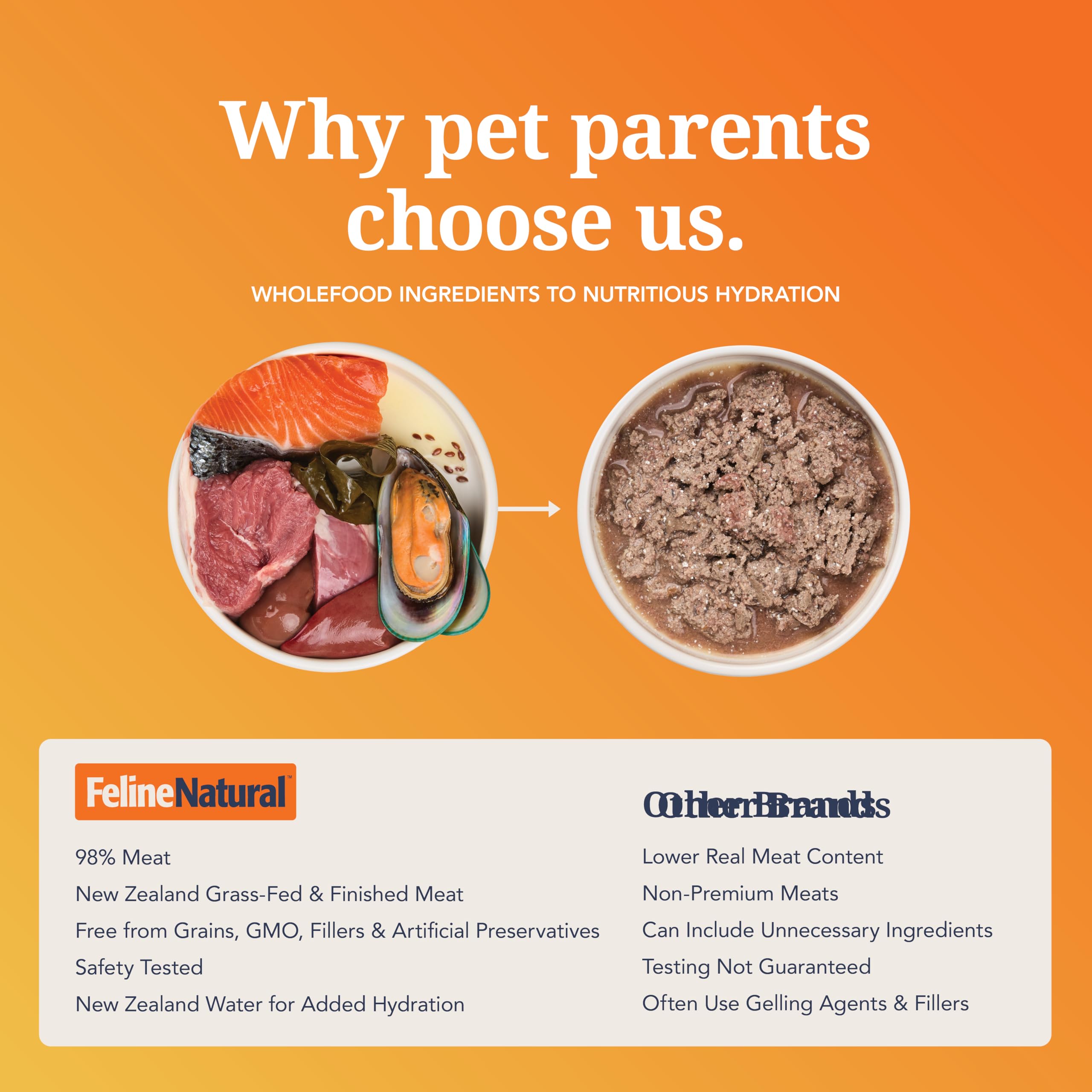 Feline Natural accompagnement chat – variations de saveurs possibles.