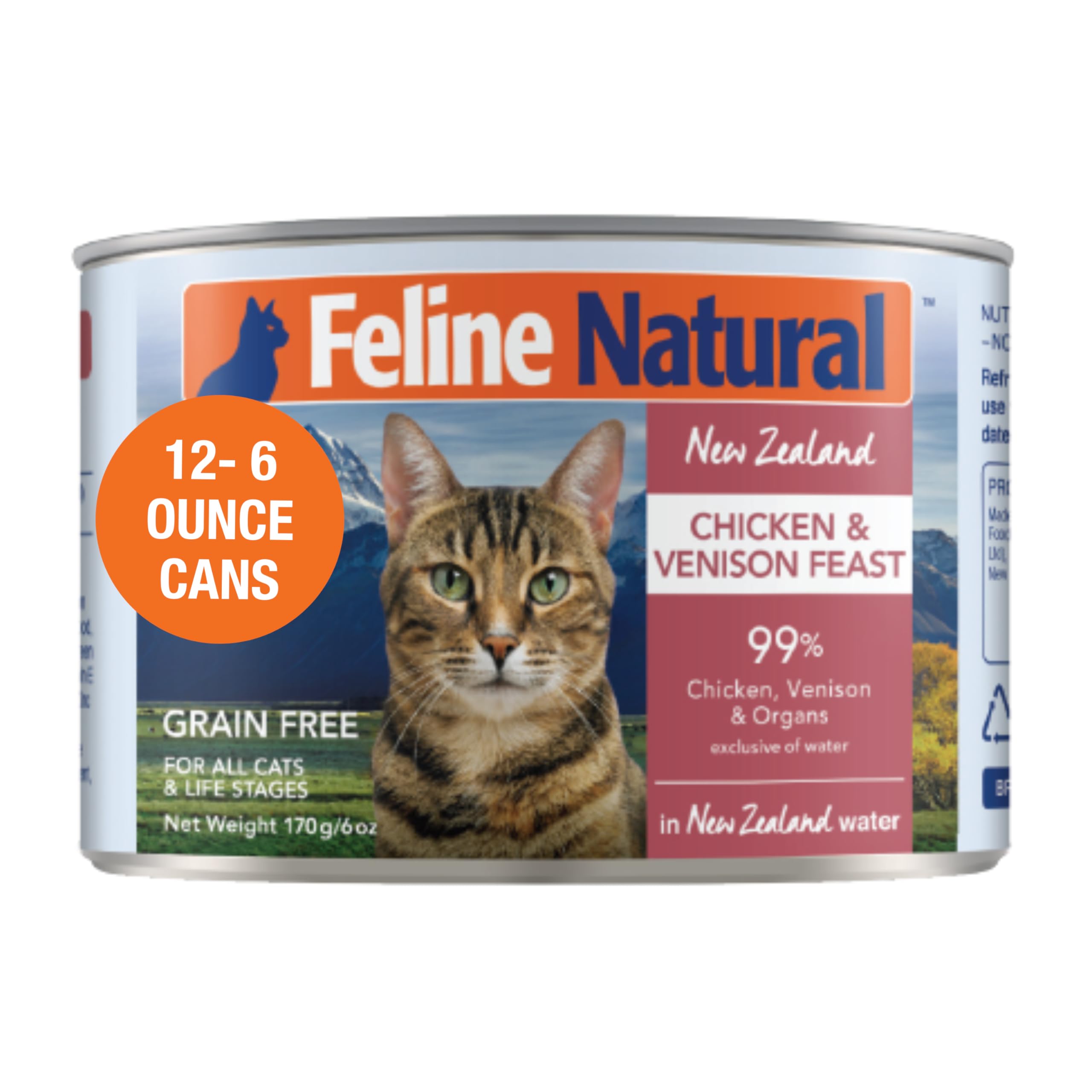 Feline Natural boîte chat Nouvelle-Zélande, viande de qualité pour énergie et appétit.