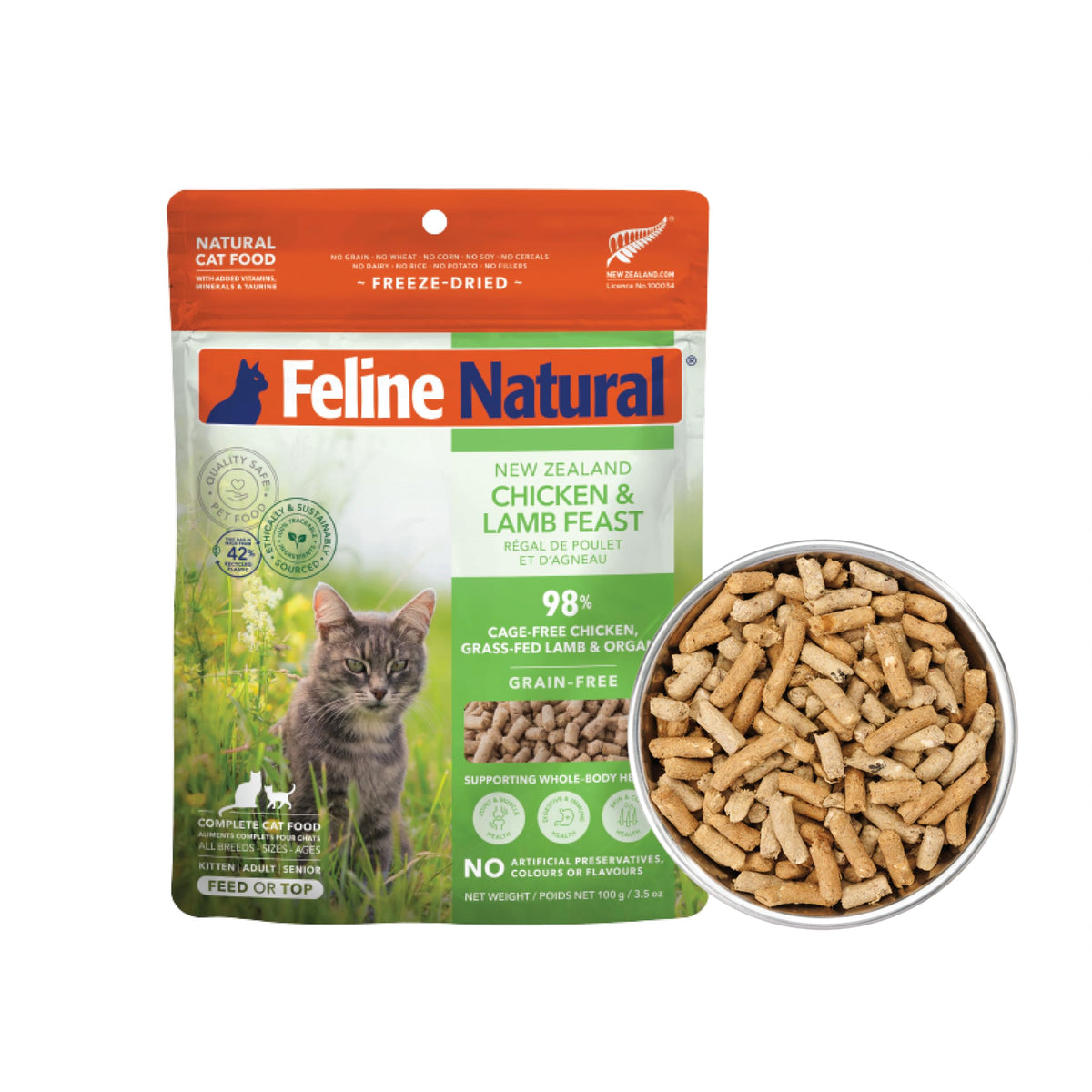 Feline Natural: étiquetage clair des ingrédients pour transparence alimentaire