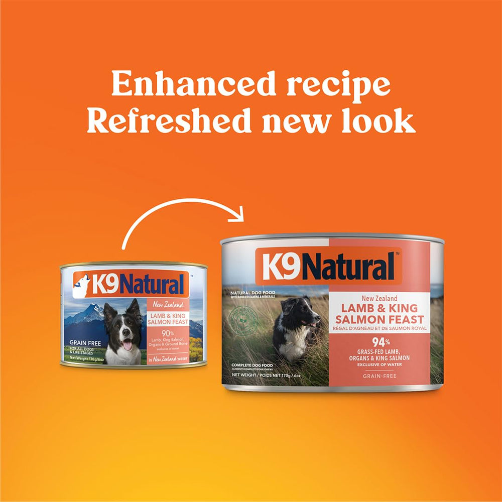 Feline Natural pâté chat agneau saumon, texture onctueuse et appétence améliorée.