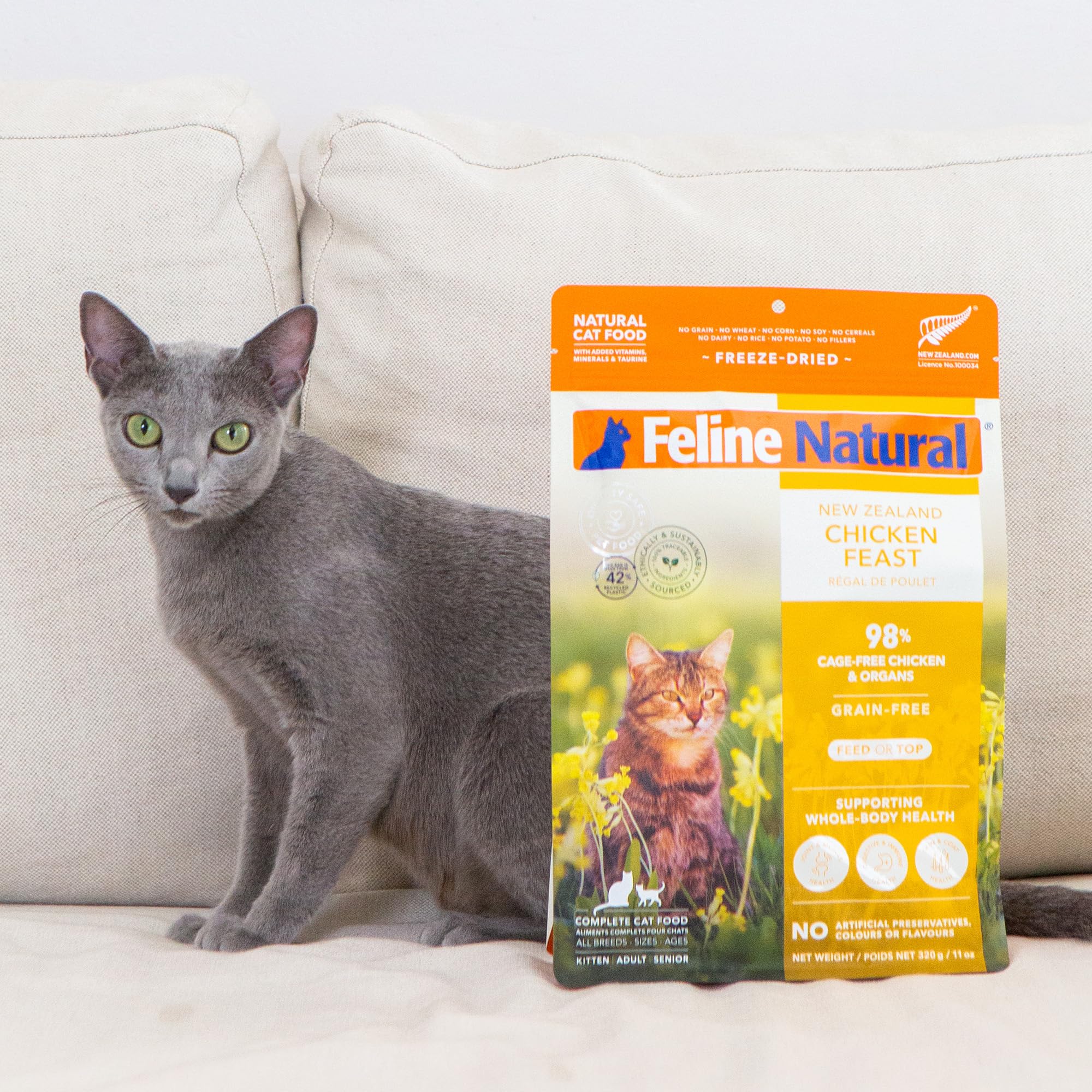 Feline Natural – poulet comme protéine principale, arôme naturel pour chats.