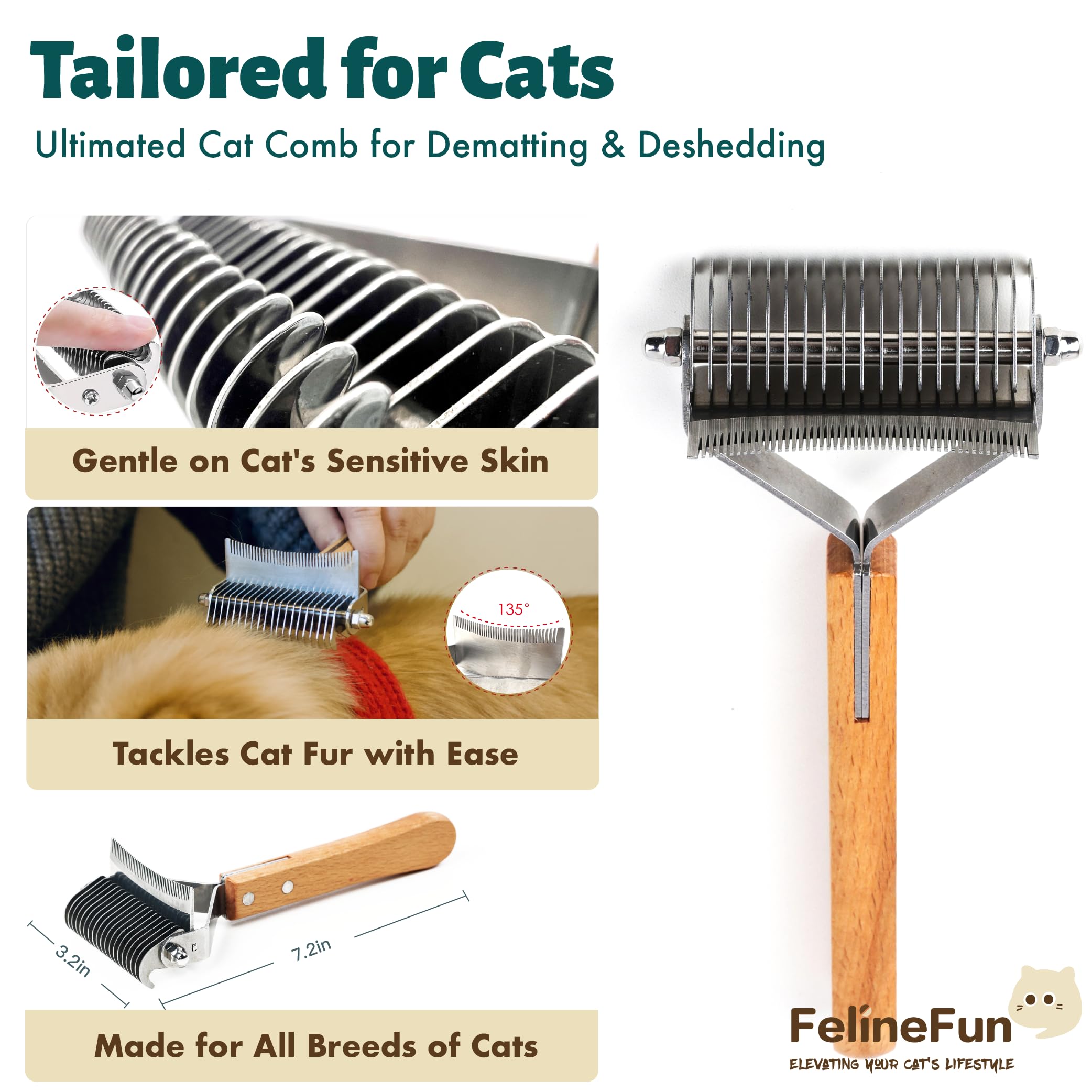 Pinceau Felinfun Noeuds et Mats: élimine les nœuds tenaces sans douleur.