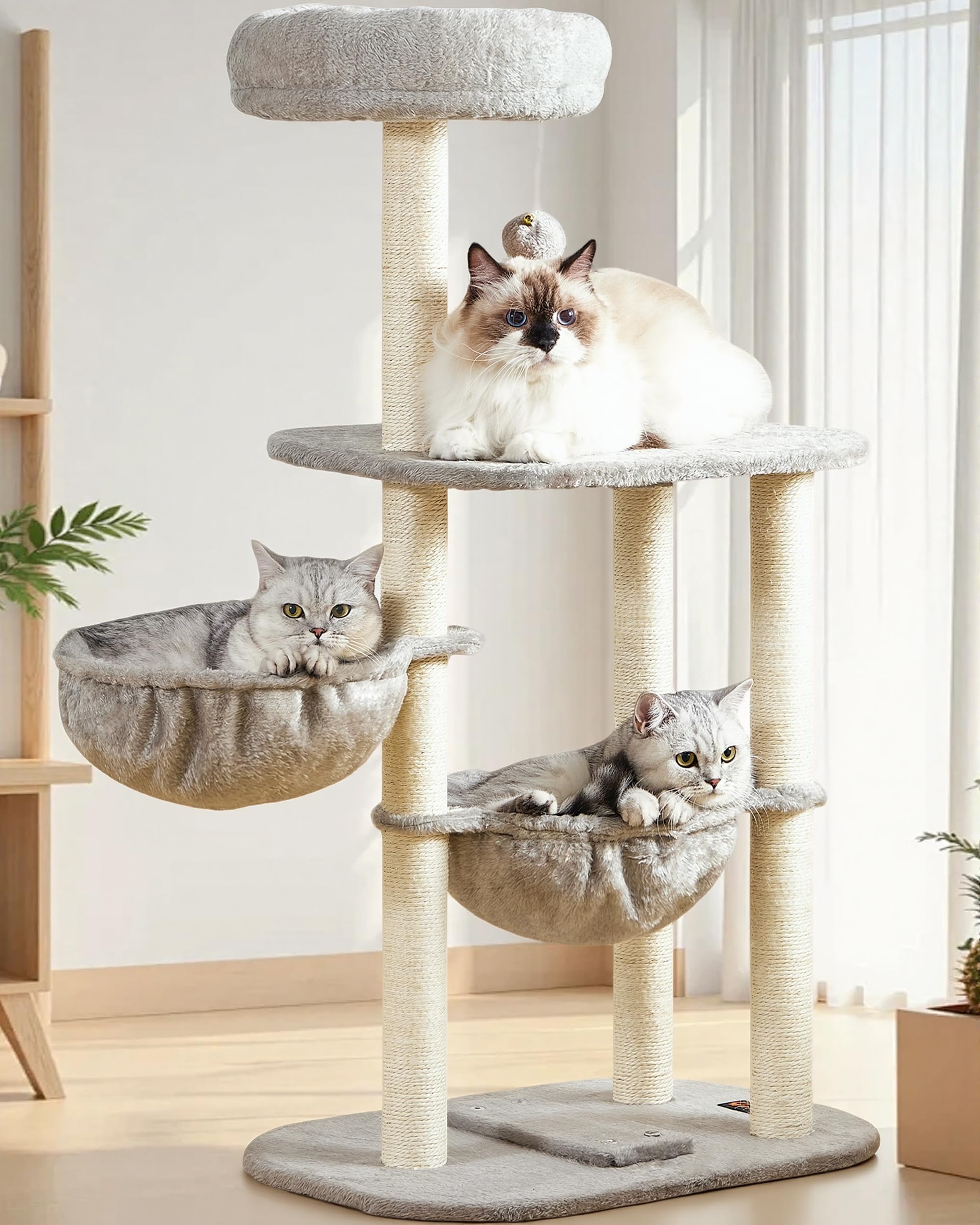 Feliskyn arbre-chat tour 42pouces hamac espace vertical pour repos et jeux