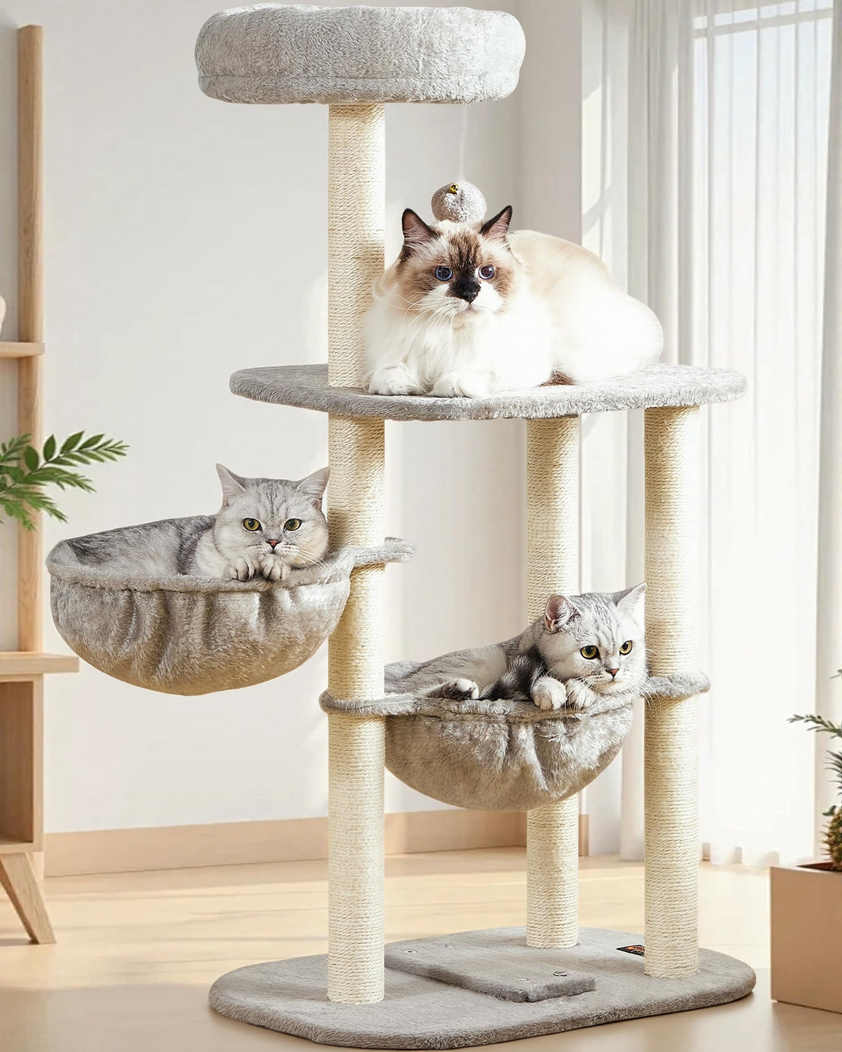 Feliskyn arbre-chat tour 42pouces hamac espace vertical pour repos et jeux