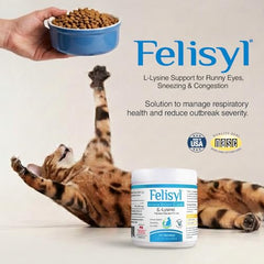 Granulés Felisyl L-Lysine pour chat, faciles à parsemer dans sa nourriture quotidienne.