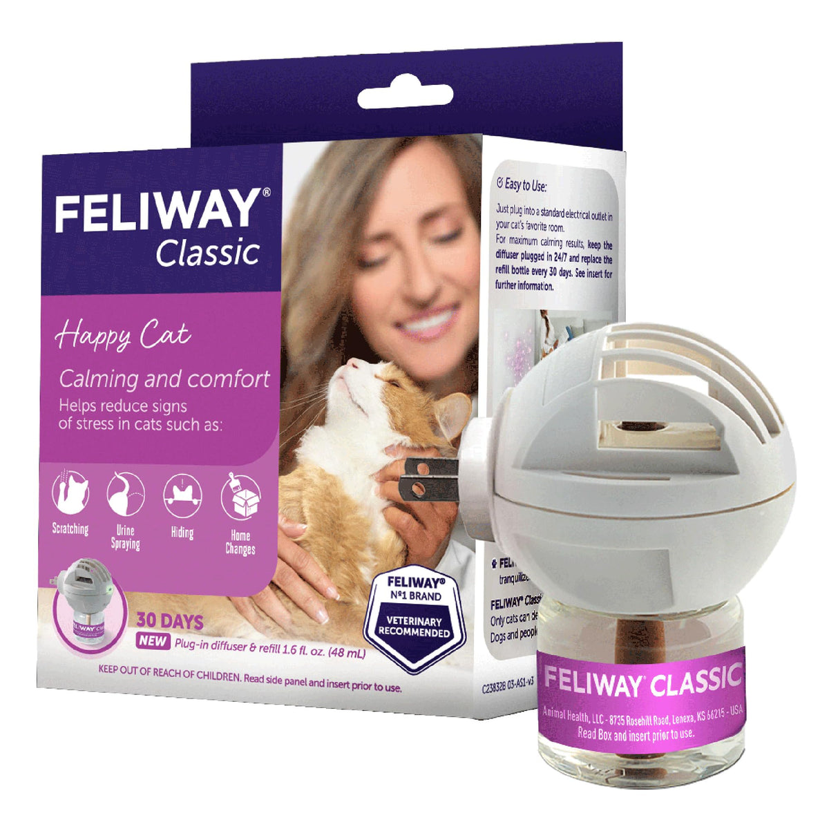 FELIWAY Classic diffuseur chat 48 ml, favorise un environnement plus calme pour votre chat