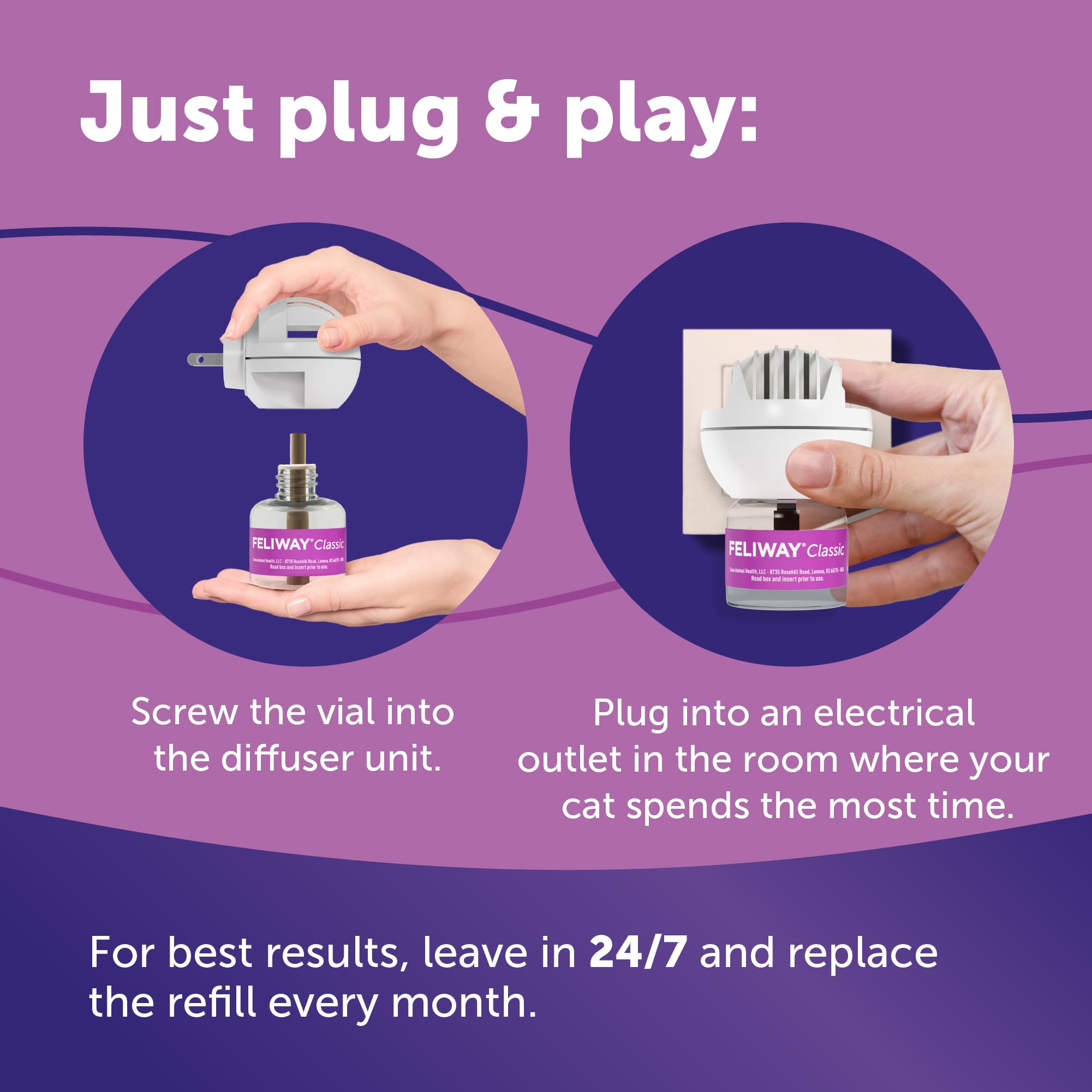 Kit démarrage FELIWAY Classic, mise en place simple pour le foyer
