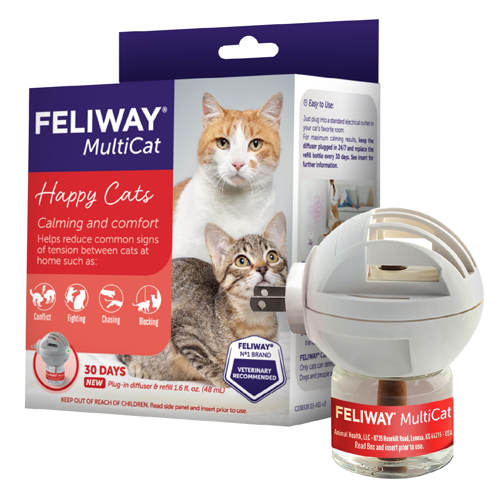 FELIWAY MultiCat diffuseur-a-branche, diffusion calmante pour les chats.