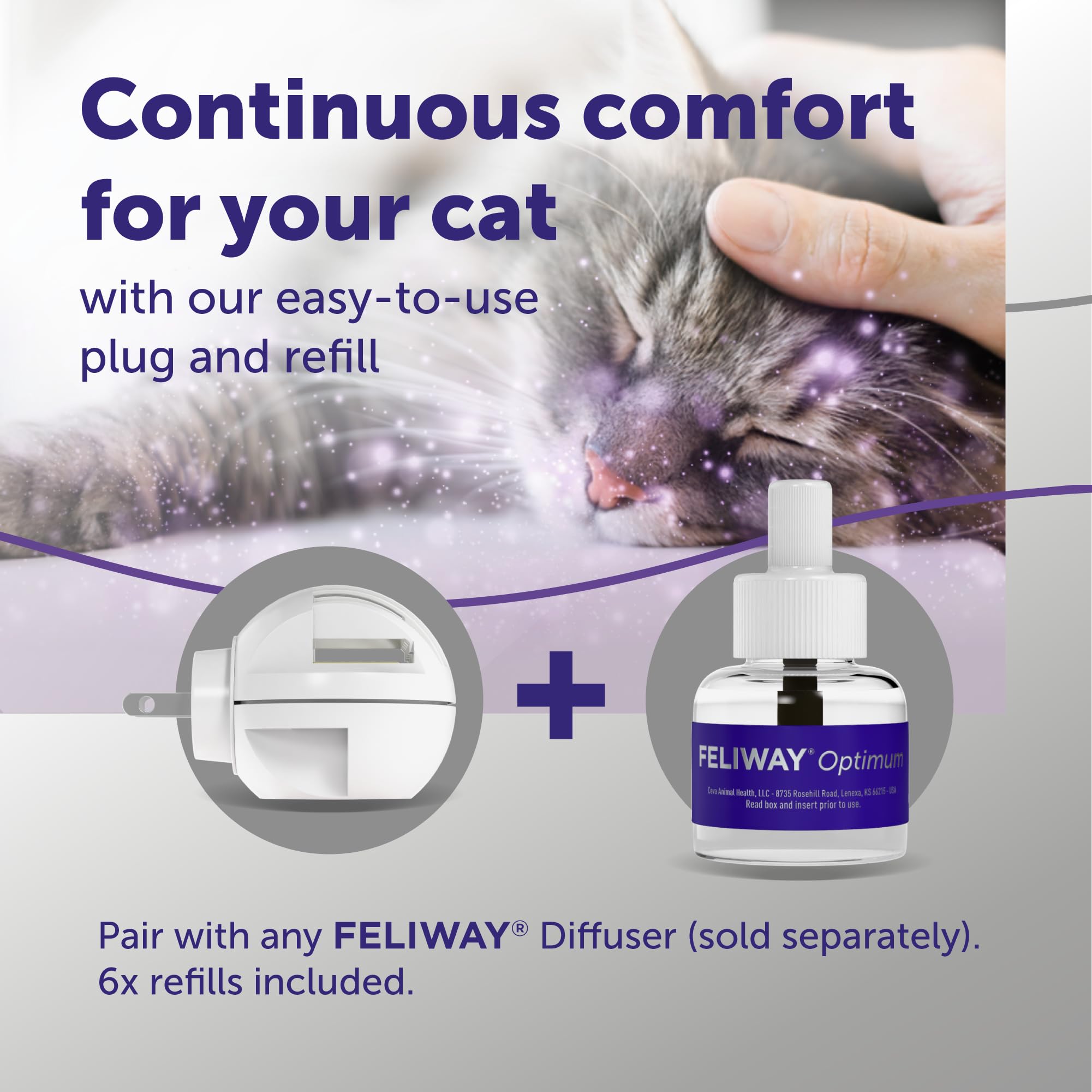 FELIWAY Optimum — flacons de remplissage: solution continue dans le salon pour le calme.