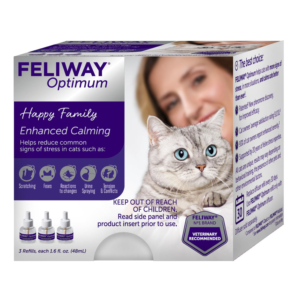 Recharge FELIWAY Optimum 48 ml, flacons — soutien calmant quotidien pour votre chat.